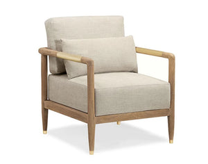 Wood & Brass Arm Chair