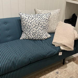 Vintage Blue Striped Sofa