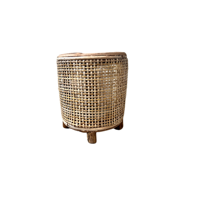 Rattan and Glass Hurricane