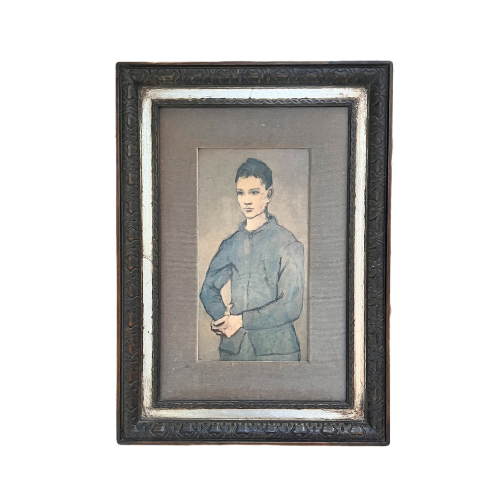Vintage Framed Lithograph of the Blue Boy portrait by Pablo Picasso