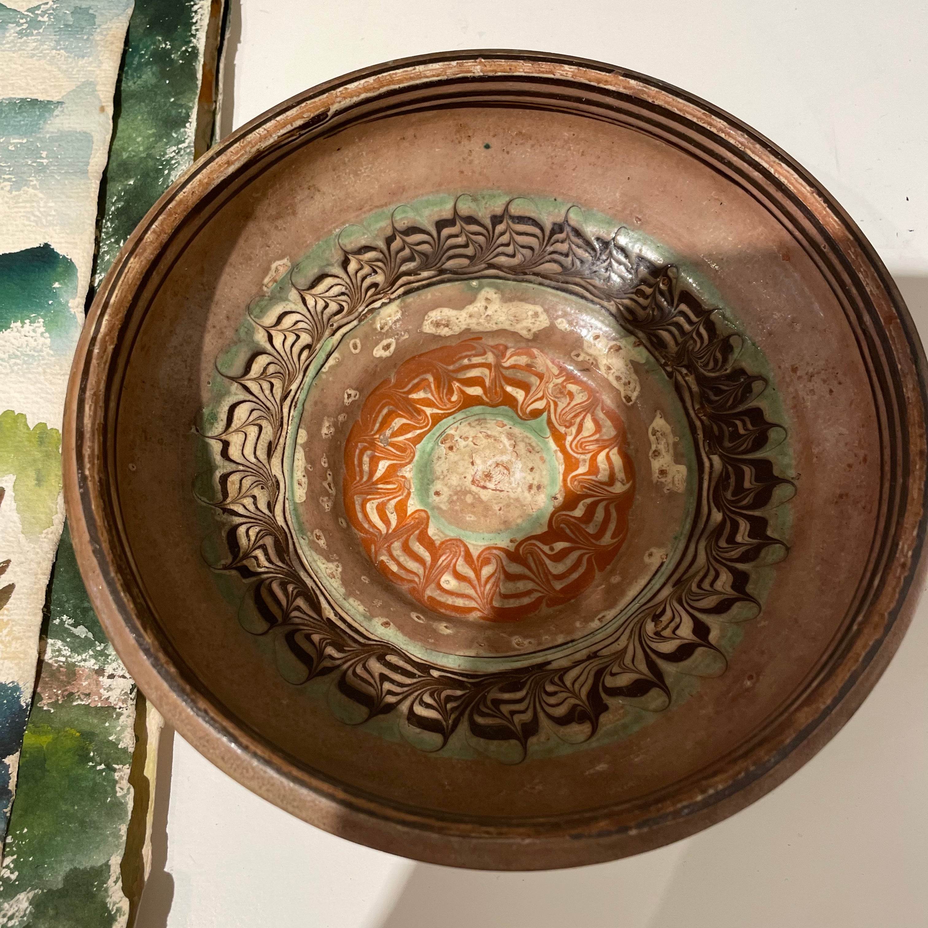 Found Painted Terracotta Decorative Bowls