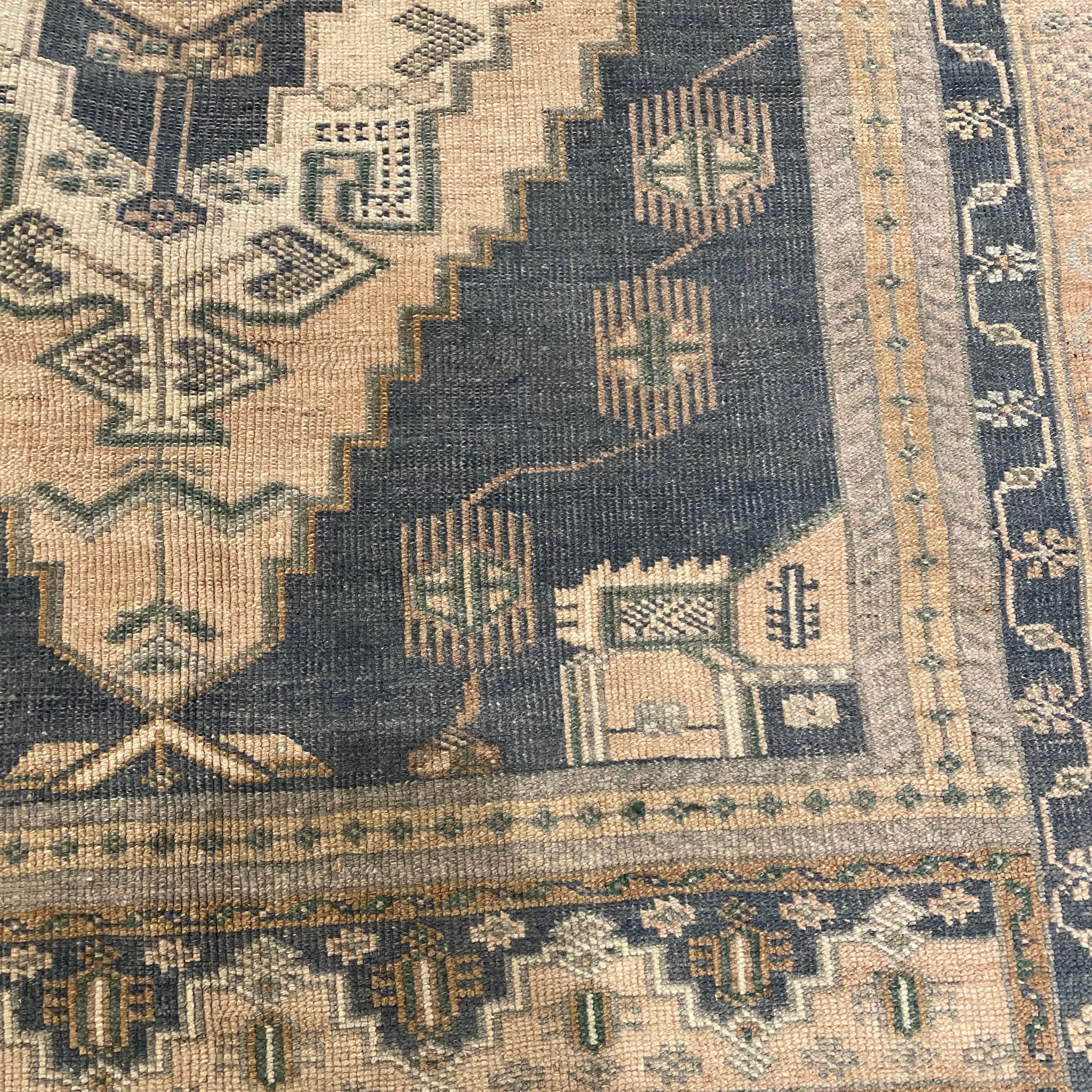 Vintage Blue / Cream Turkish Oushak  Rug