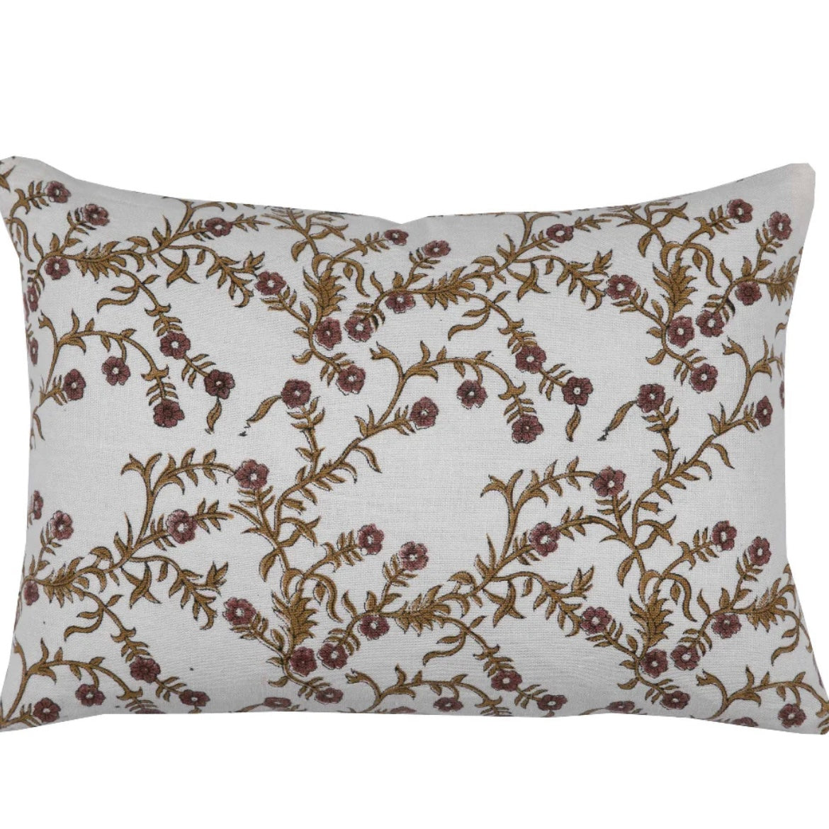 Jaimala Saffron Block Print Lumbar Pillows