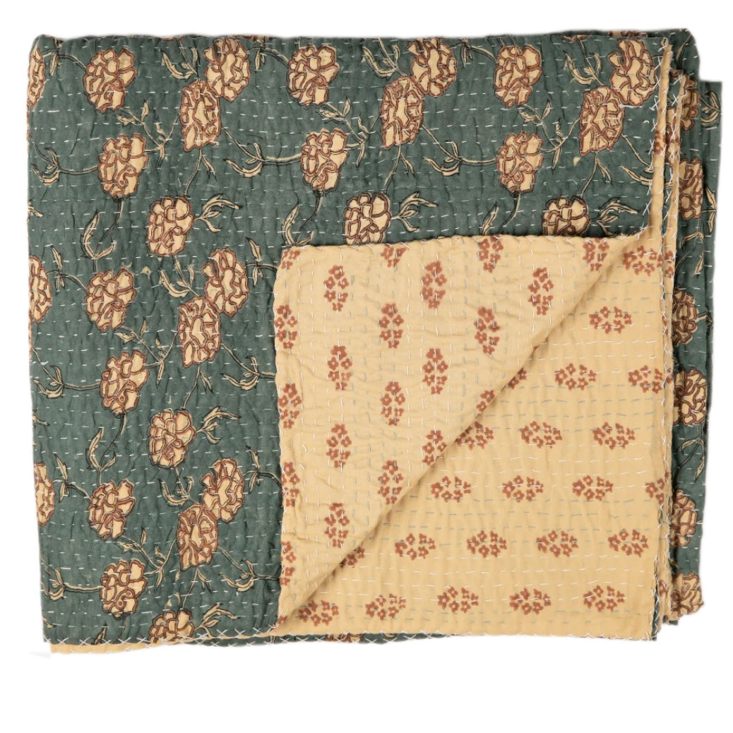 Marigold Teal Natural Throw