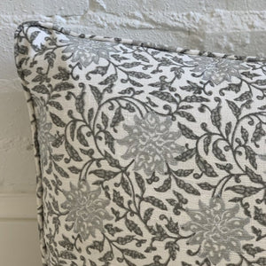 Silver & Taupe Floral Pillow