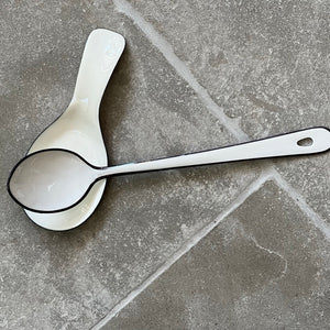 White Enamel Mixing Spoon