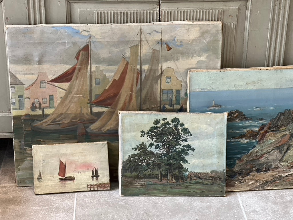 Antique French Coastal Painting