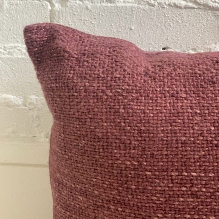 Berry Linen Textured Pillow