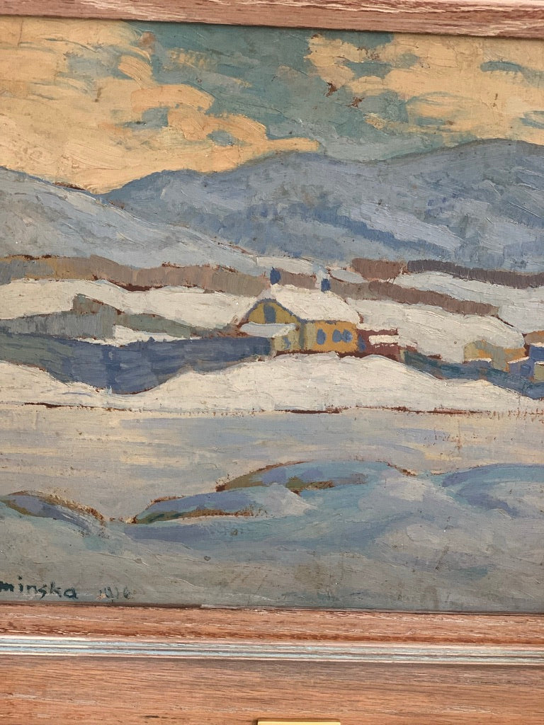 Swedish Vintage Winter Landscape Painting