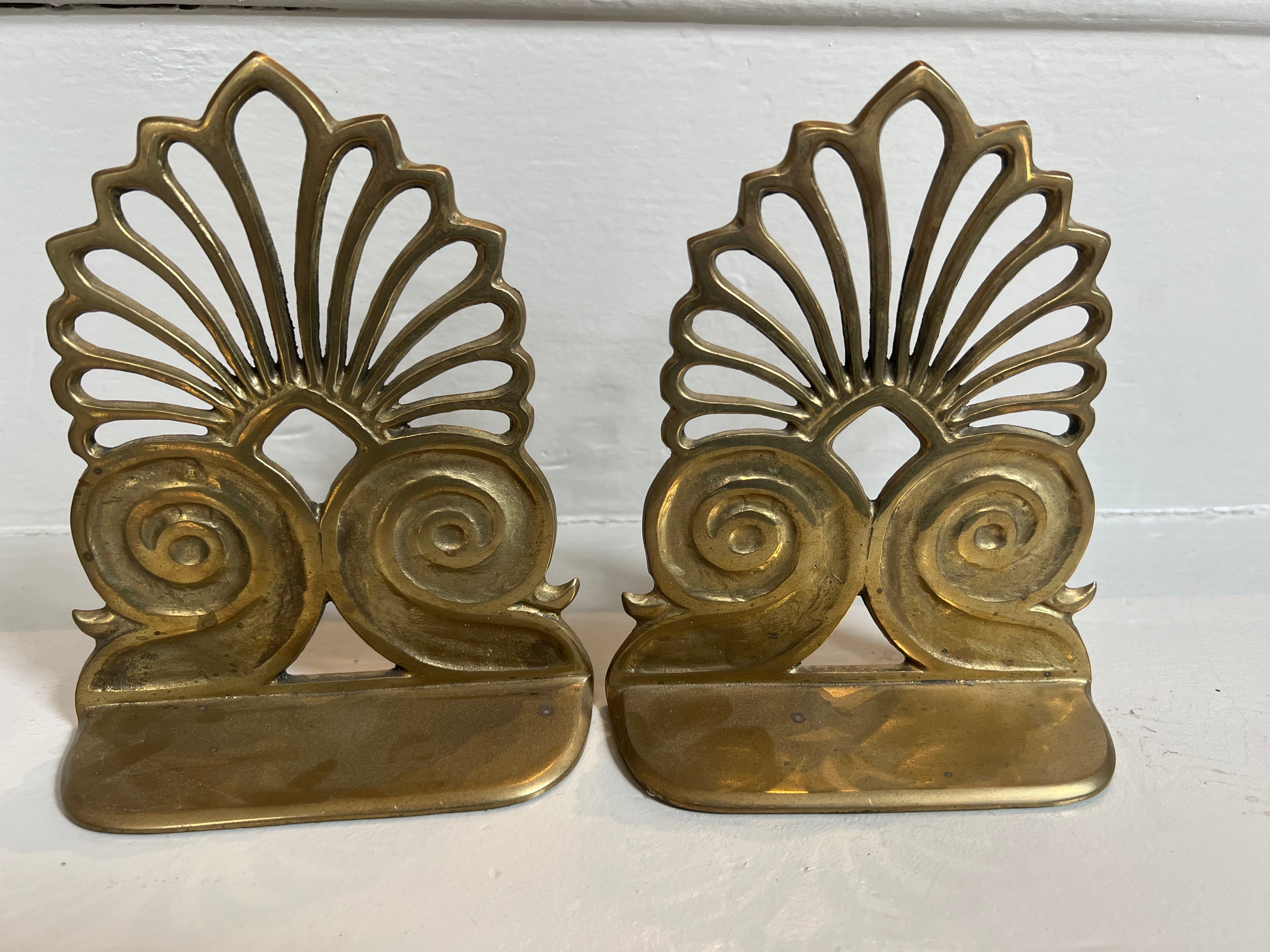 Pair of Vintage Brass Bookends