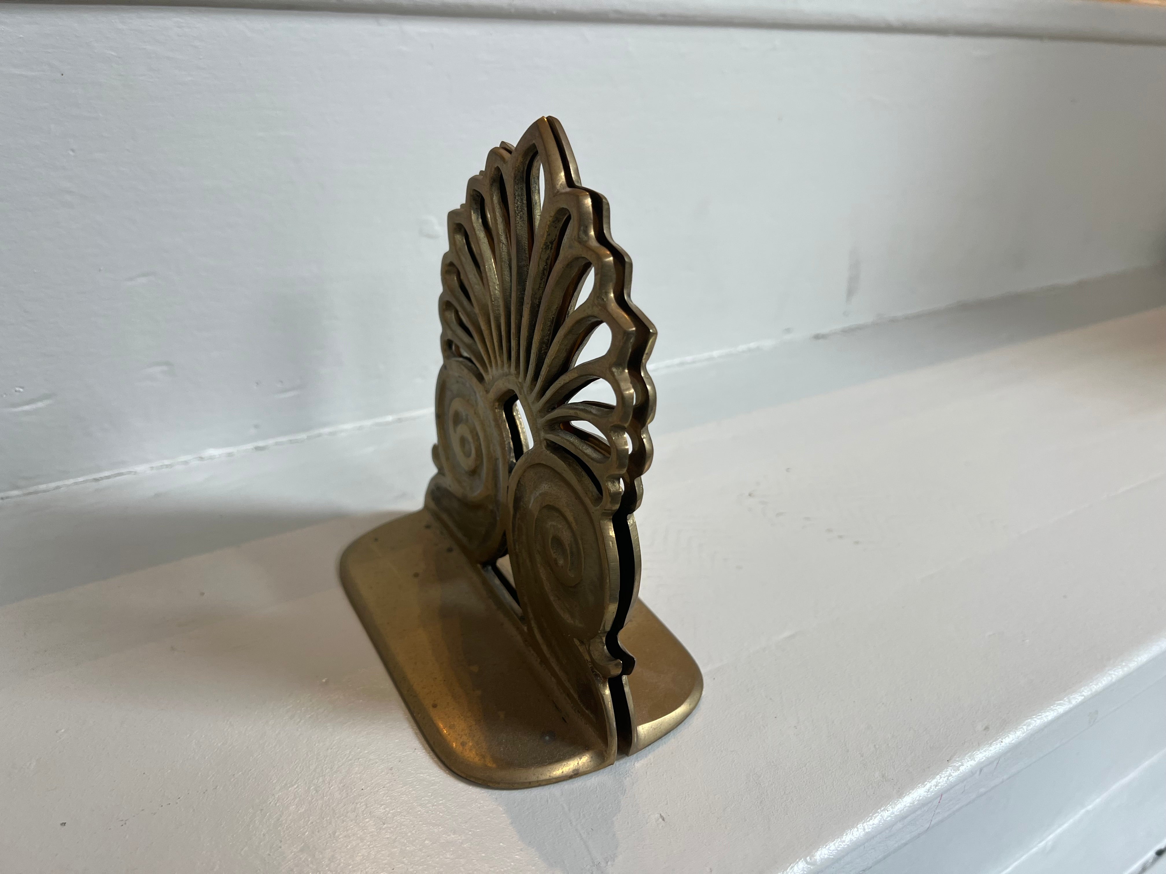 Pair of Vintage Brass Bookends