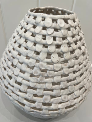 Tall Basket Weave Vase - Leanne Pizio