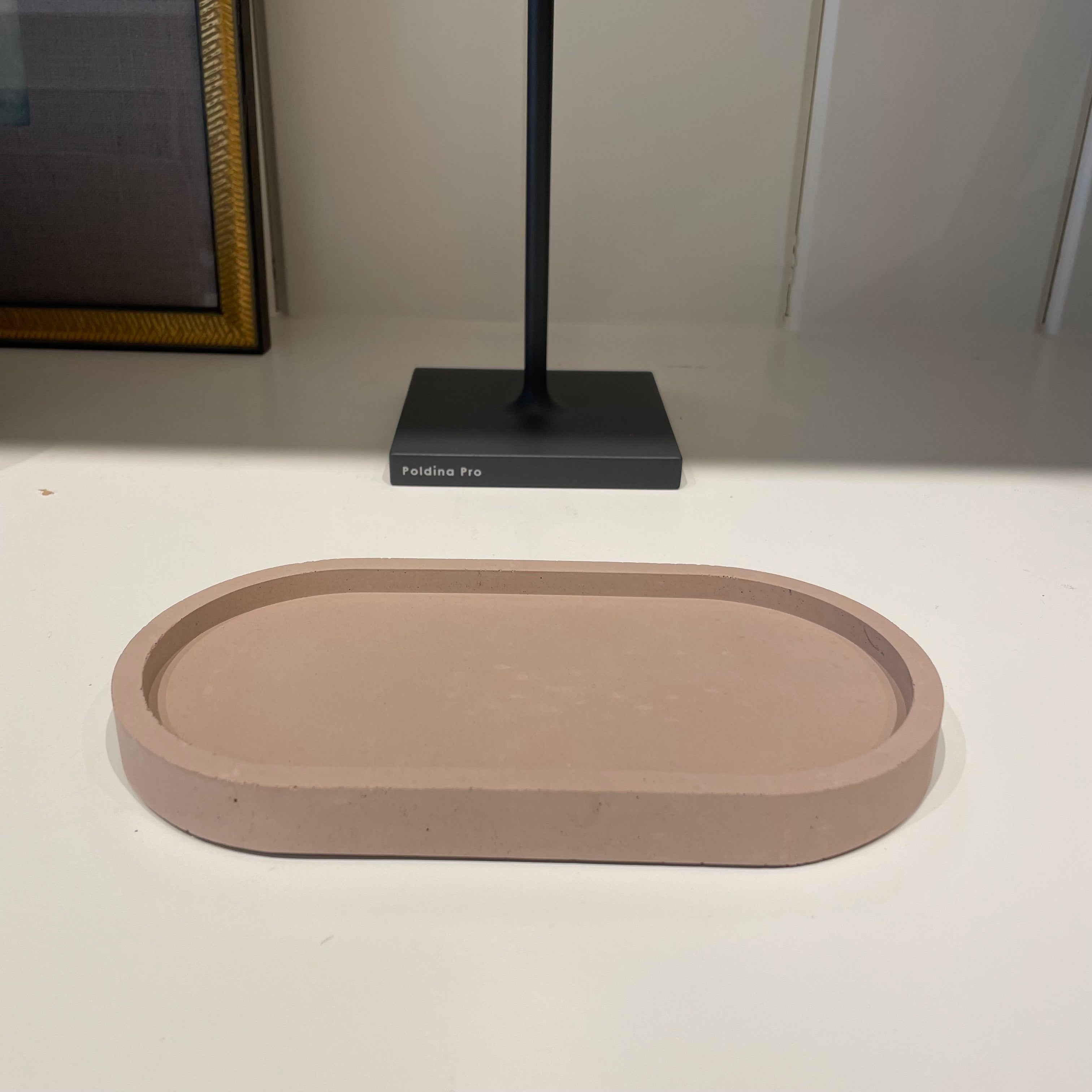 Brown Concrete Oval Tray