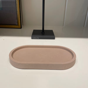 Brown Concrete Oval Tray