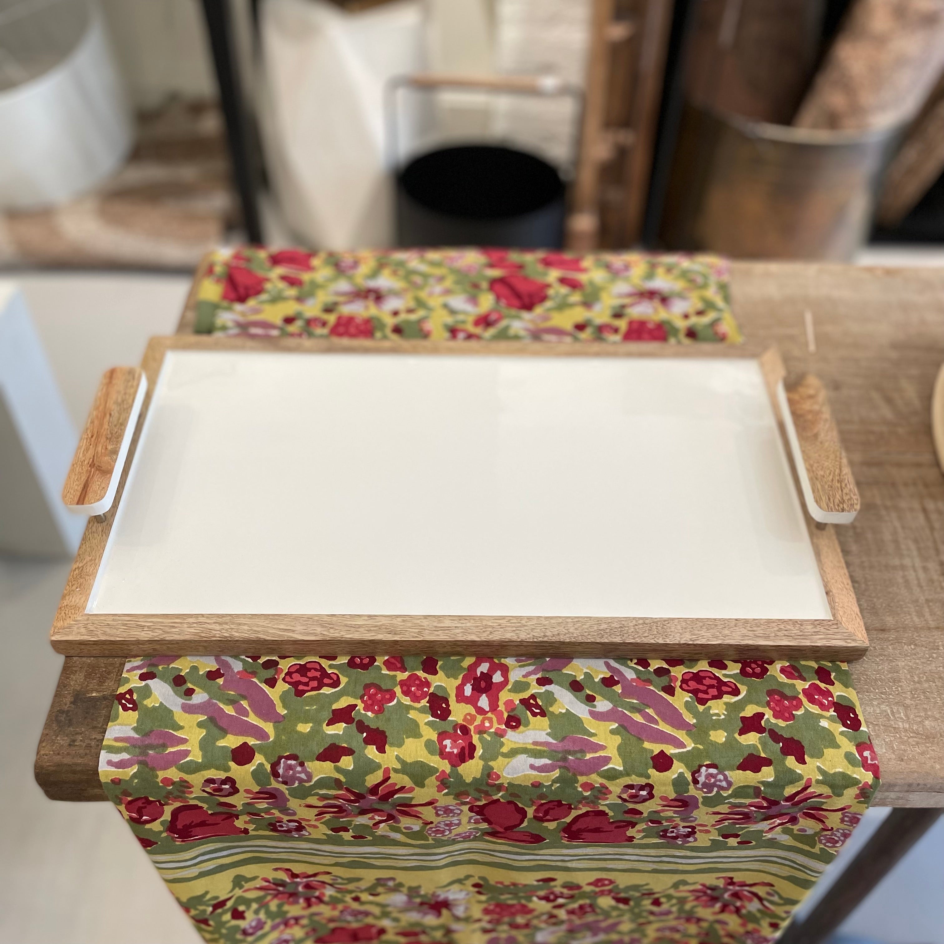 Mango Wood & Enamel ServingTray