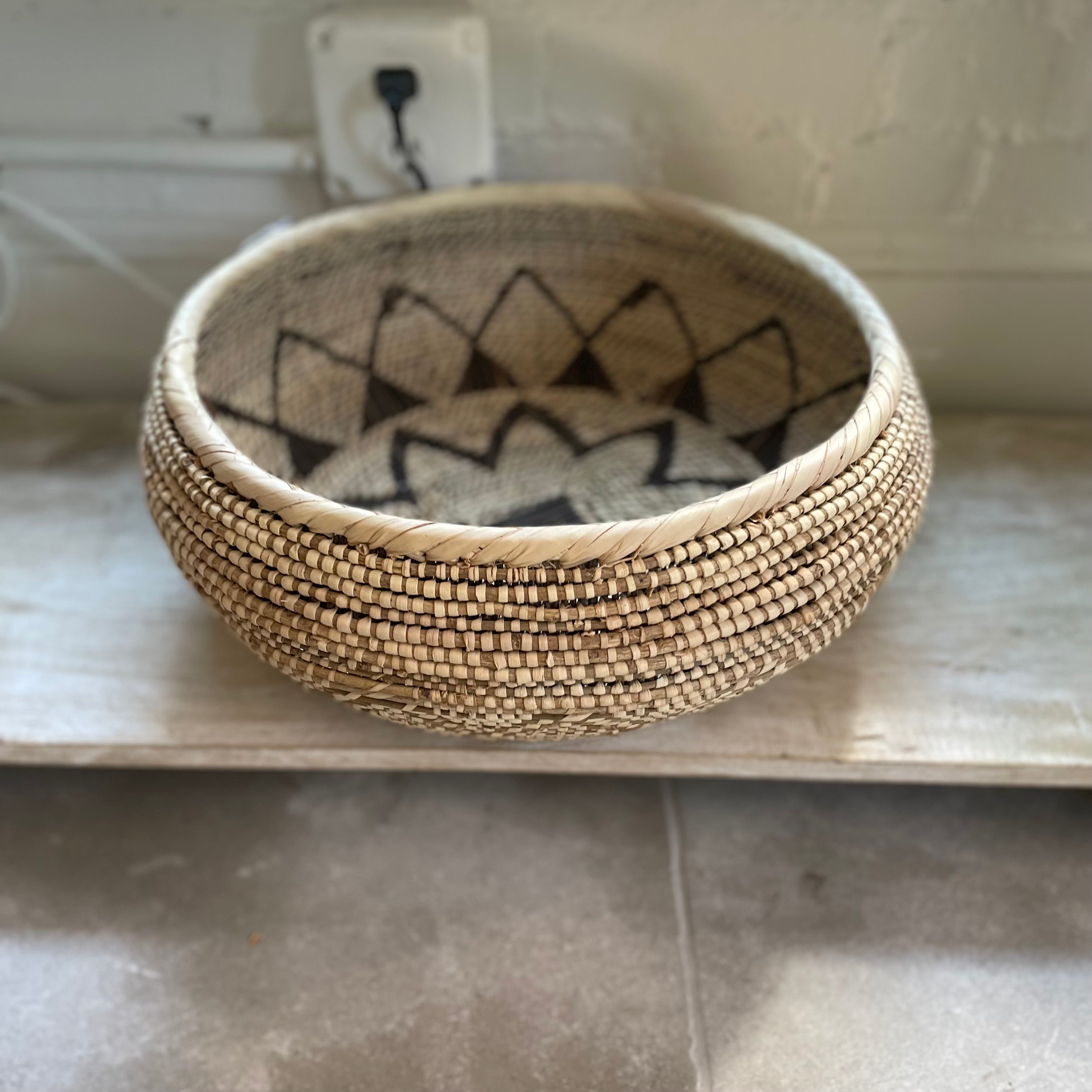 Round Hand-Crafted Woven Basket