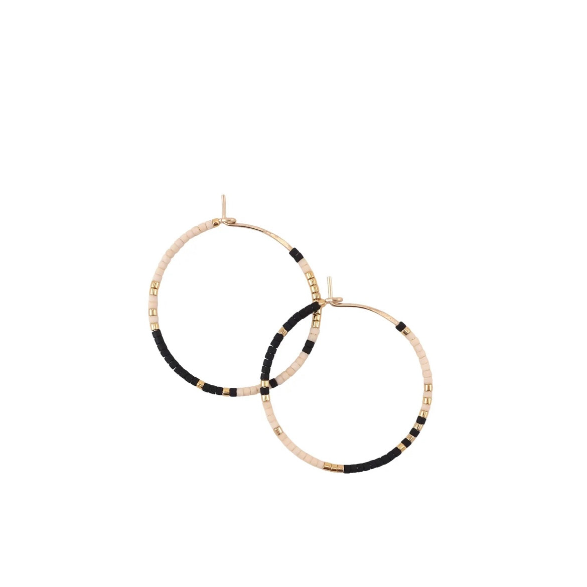 Glass Bead Hoop Earrings - Small