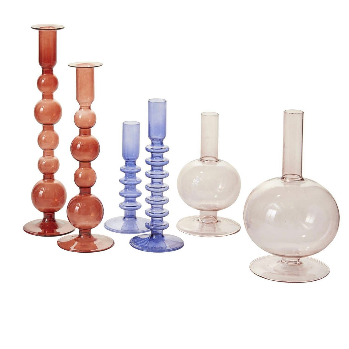 Malaga Glass Candlestick Holders