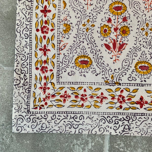 White, Gold & Red Kumari Paisley Napkin & Placemat