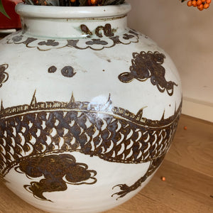 Brown Dragon Vase
