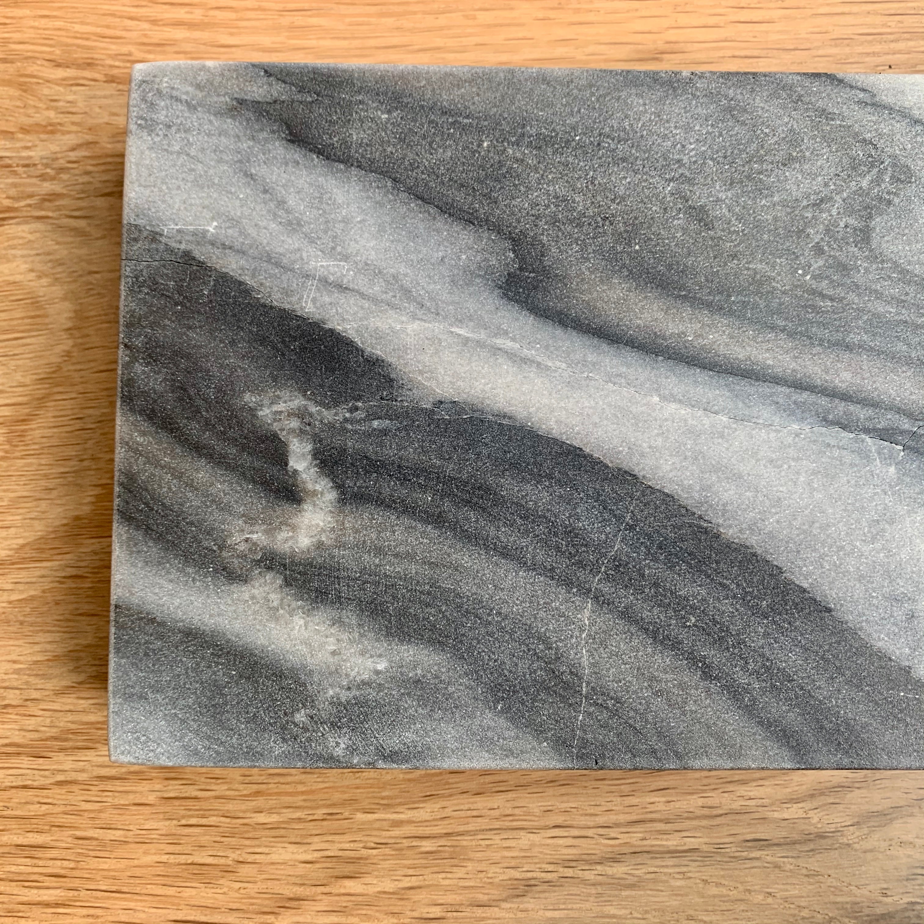 Gray Marble & Wood Reversible Cheese Board